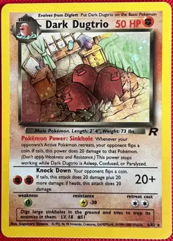 Pokemon TCG Dark Dugtrio Holo Rare Card 6/82 Team Rocket Series - Image 1