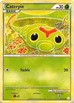 CATERPIE 57/123 - NON-HOLO COMMON - HeartGold SoulSilver - Pokemon Card - NM/LP - Image 1