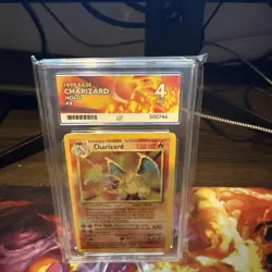 1999 Pokemon TCG Charizard Base Set Holo Rare Card 4/102 Ace 4 VG - Image 1
