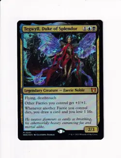 2023 MTG MAGIC COMMANDER: WILDS OF ELDRAINE FOIL TEGWYLL, DUKE OF SPLENDOR - Image 1