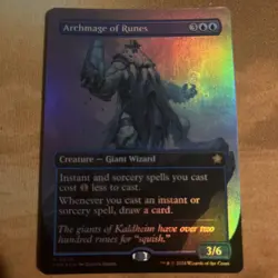 Archmage of Runes (Borderless) FOIL Foundations 304 MTG NM - Image 1