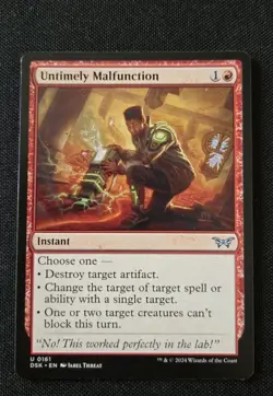 MTG - Untimely Malfunction - Duskmourn: House of Horror NM Uncommon #161 Regular - Image 1