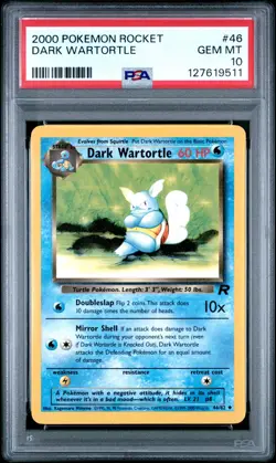 2000 POKEMON ROCKET #46 DARK WARTORTLE PSA 10 - Image 1