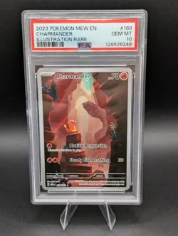 2023 POKEMON MEW EN-151 ILLUSTRATION RARE #168 CHARMANDER PSA 10 - Image 1