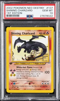 2002 POKEMON NEO DESTINY 1ST ED #107 SHINING CHARIZARD PSA 10 - Image 1