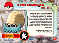 LP! 2000 Topps Pokemon TV Animation Edition NON HOLO Omanyte #138 - Image 2