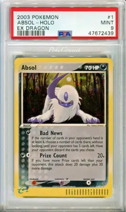 PSA 9 MINT Pokemon ABSOL Holo Rare 2003 ex Dragon #1/97 - Image 1