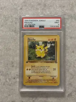 1999 Pokemon Jungle 1st Edition #60 Pikachu PSA 9 Mint - Image 1