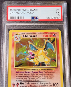 Pokemon TCG Charizard #4/102 Base Set Unlimited, Holographic, Graded PSA 5, EX - Image 5