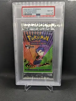 Pokemon TCG 2000 GYM CHALLENGE Unlimited Sealed Booster Pack PSA 8 NM-MT Koga - Image 1