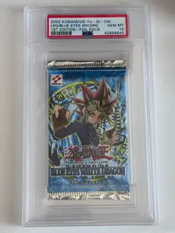 🔥 2002 YuGiOh! 1st Ed Legend Of Blue Eyes White Dragon LOB Pack PSA 10 🔥 - Image 1