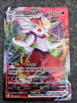 Pokemon Card Cinderace VMAX 019/072 Full Art Shining Fates Near Mint - Image 1