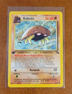 Kabuto 50/62 Fossil 1st Edition LP Pokemon Card - Image 1
