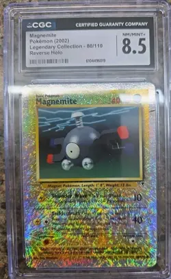 CGC 8.5 Magnemite 2002 Legendary Collection 80/110 Reverse Holo Pokemon Card - Image 2