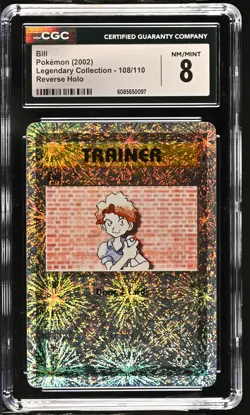 CGC 8 Bill 2002 Legendary Collection 108/110 Reverse Holo Pokemon Card - Image 1