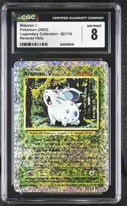 CGC 8 Nidoran 2002 Legendary Collection 82/110 Reverse Holo Pokemon Card - Image 1