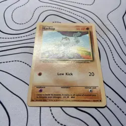 1999 Base Set Machop 52/102 WOTC Pokemon Card Original Rare 🍑PEACH border error - Image 2