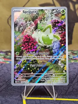 Pokemon TCG Sprigatito 196/193 Paldea Evolved Illustration Rare Holo Card LP - Image 1