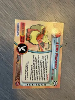 Topps Pokemon 1999 TV Animation Edition Series 1 Card #136 Flareon Halo - Image 2