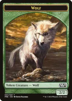 Wolf Token (001/001) Light Play, English Magic the Gathering MTG Magic 2015 - Image 1