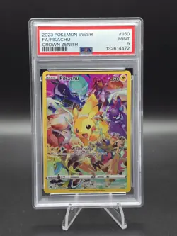 2023 POKEMON SWORD & SHIELD CROWN ZENITH #160 FULL ART/PIKACHU PSA 9 - Image 1