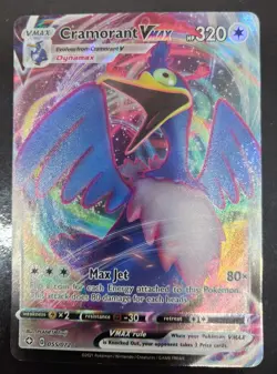 POKEMON CRAMORANT VMAX 055/072 SHINING FATES RARE HOLO PACKET TO SLEEVE MINT - Image 1