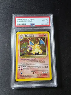 1999 Pokemon Charizard Base Set Unlimited Holo Rare #4 PSA 8 - Image 1