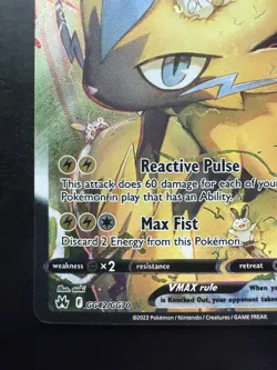 Pokemon Zeraora VMAX GG42/GG70 Crown Zenith Galarian Gallery Holo (NM) - Image 4