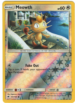 Meowth 101/147 Burning Shadows Reverse Holo Common Pokemon TCG - Image 1