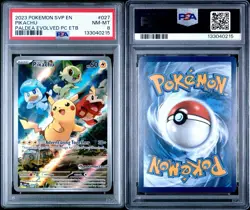2023 Paldea Evolved Pikachu Pokemon Center (PC) ETB Promo PSA 8 - Image 3