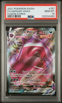 Pokemon Gengar VMAX Fusion Strike Full Art #157 PSA 10 Gem Mint - Image 1
