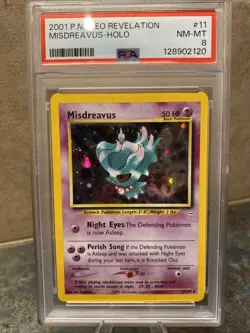 Pokemon Misdreavus Double Holo Neo Revelation 11/64 PSA 8 - Image 1