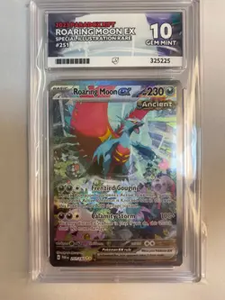 Pokemon TCG Roaring Moon ex 251/182 Paradox Rift (2023) - UK Ace Grading 10 - Image 1