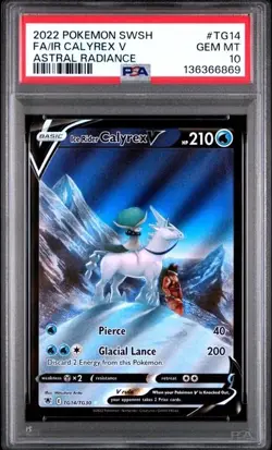 PSA 10 Ice Rider Calyrex V TG14 Swsh10: Astral Radiance Trainer Gallery Holo - Image 1