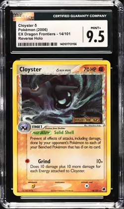 2006 POKEMON EX DRAGON FRONTIERS CLOYSTER #14/101 REVERSE STAMPED HOLO Cgc 9.5 - Image 1