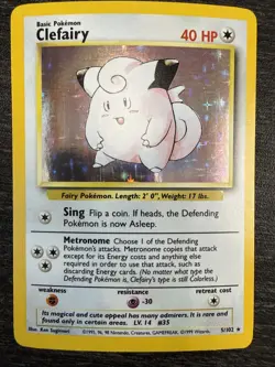 Pokemon TCG Clefairy Base Set Holo 5/102 LP - Image 1