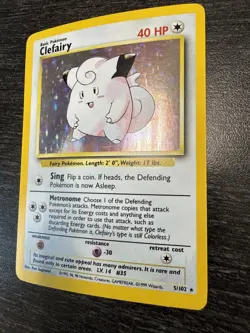 Pokemon TCG Clefairy Base Set Holo 5/102 LP - Image 3