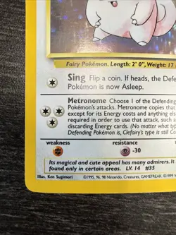 Pokemon TCG Clefairy Base Set Holo 5/102 LP - Image 5