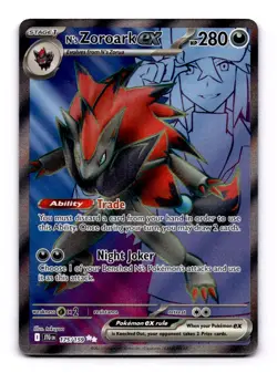 N's Zoroark ex 175/159 Ultra Rare Pokemon TCG SV09: Journey Together NM - Image 1