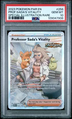 PSA 10 GEM MINT Professor Sada's Vitality 256 SIR Pokemon TCG Paradox Rift - Image 1