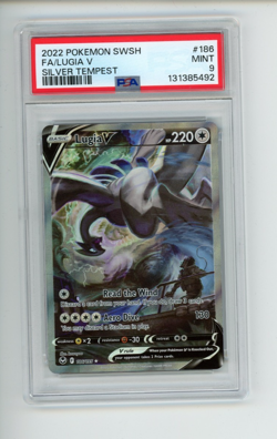 2022 Pokemon Silver Tempest Lugia V 186/195 Full Alternate Alt Art PSA 9 (492) - Image 1