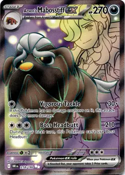 Arven's Mabosstiff ex 218/182 Ultra Rare Pokemon TCG SV10: Destined Rivals NM - Image 1