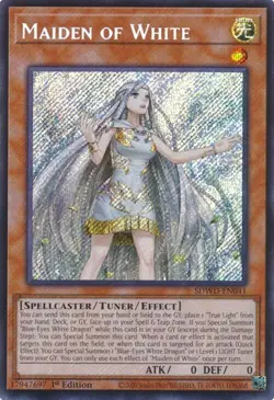 Yugioh! LP Maiden of White - SDWD-EN041 - Secret Rare - 1st Edition Lightly Play - Image 1