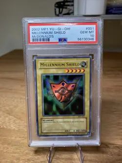 YuGiOh Millennium Shield MP1-001 PSA 10 GEM MINT. EXTREMELY RARE. POP ONLY 37! - Image 1