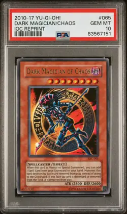 Yugioh TCG Dark Magician of Chaos IOC-065 Unlimited PSA 10 GEM MT IOC Reprint - Image 1
