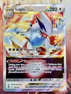 Lugia VSTAR 139/195 Pokemon Card Sword & Shield Era Silver Tempest Holo NM ✨ - Image 2