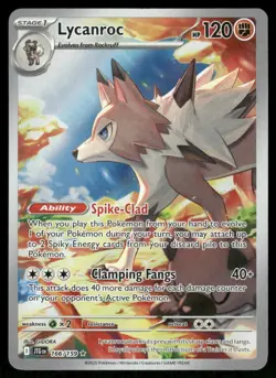Pokemon Cards Lycanroc 166/159 Journey Together Illustration Rare NM - Image 1