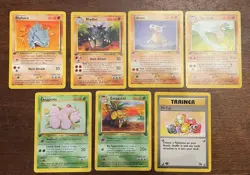 Pokemon TCG 1999 - Jungle/Fossil 1ST EDITION LOT of 7 Cards - LP - Image 1