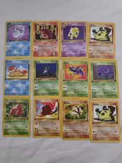 Vintage Lot of 12 1st Edition Non-Holo Pokemon Cards Team Rocket, Fossil,Jungle. - Image 1