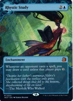 1x Rhystic Study Wilds of Eldraine: Enchanting Tales Regular MTG Card 0025 WOT - Image 1